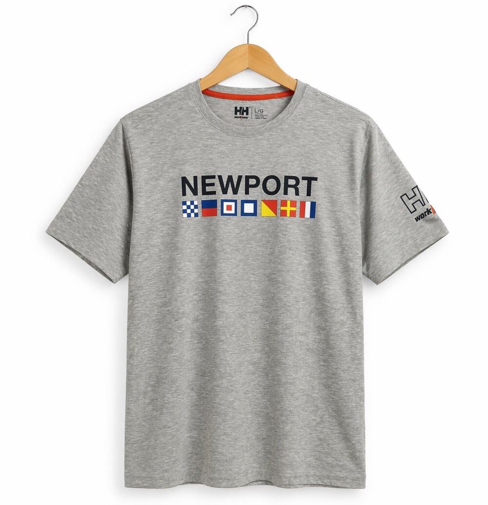 Helly Hansen T Shirt Gray Mens Large Newport Harbor Flags  Workwear Manchester